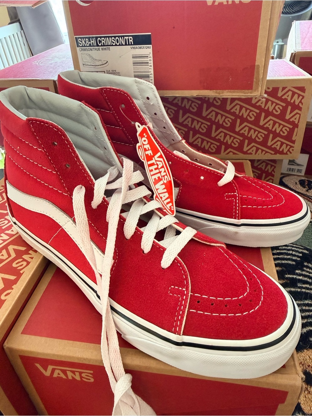 BRAND NEW Vans SK8-Hi Color Theory Crimson Red Women 9.5/Men 8